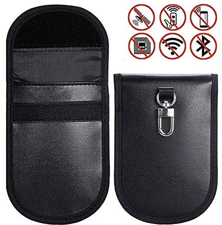 Aranticy RFID Keyless Go Schutz Autoschlüssel, 2Stk PU-Leder Funkschlüssel Abschirmung Auto Blocker Faraday Schlüsseltasche Strahlenschutz Tasche Blocking Hülle Box Etui Schlüsseletui Schutzhülle