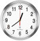 Lawei Horloge murale radio-pilotée en aluminium Silencieuse Pendule Murales pour Salon Cuisine Bureau Chambre - Aluminium, 25 cm