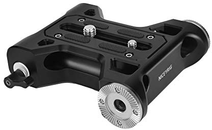 NICEYRIG Plaque de Base avec Support de Rosette Arri et Tige de Serrage de 15 mm pour Appareil Photo Canon C100/C300/C500 Sony FS7/FS5/FX9 Rouge DSMC2 Kinefinity Cinema - 401