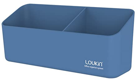 loukin Magnetischer Stiftehalter für Whiteboards, Marker-Halter, Blau | Für 4 Whiteboard-Radierer & 12 Marker, 5,9 x 6,9 x 21,8 cm, Belastbar bis 1,5 kg, Magnetisch & Klebemontage, für Whiteboard