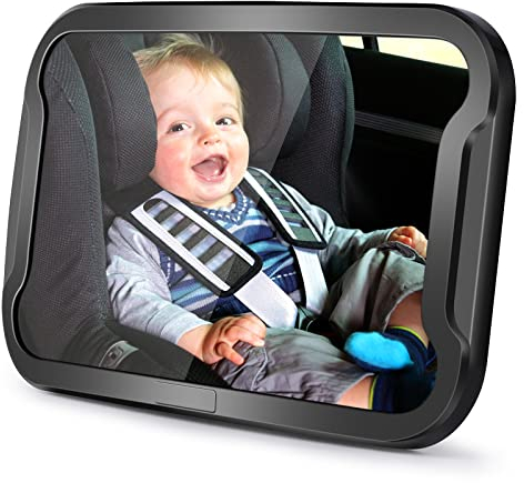 Vinabo Miroir Voiture Bébé, Incassable Rétroviseur bébé, 360° Rotation Réglables Retroviseur Voiture Bébé, Miroir Siège Arrière de Bébé, Sécurité, Essentiel pour Jeunes Parents