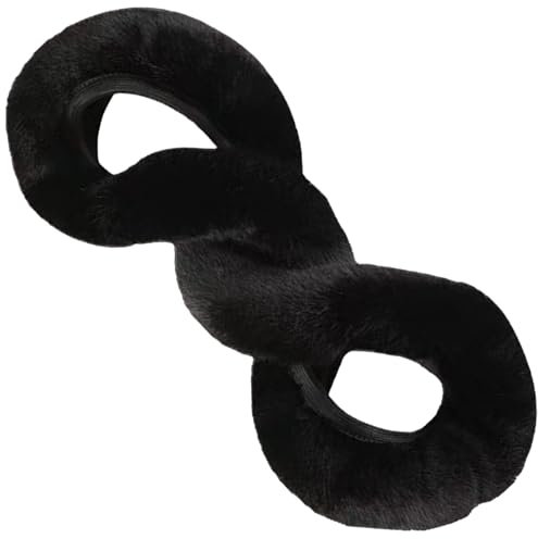 Warmer Lenkradbezug, Plüsch-Lenkradbezug, passend für 14–15 Zoll, rutschfest, Warmer Lenkradbezug, universeller elastischer Winter-Lenkradschutz, Schwarz