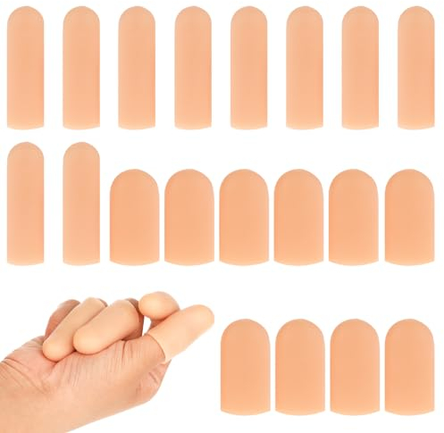 20 pezzi Proteggi dita in gel, Cuscini per dita in silicone Copri dita in gel per punte delle dita, Cappucci per dita per screpolature delle mani, Pelle di eczema, Sollievo dal dolore per l'artrite