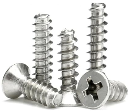 100 Stück selbstschneidende Kreuzschlitz-Senkkopfschrauben aus vernickeltem Kohlenstoffstahl M1, M1,2, M1,4, M1,5, M1,6, M1,7, M2, M2,2, M2,3, M2,5, M2 .6 Flache Kreuzschlitzschraube ( Color : 4mm x10