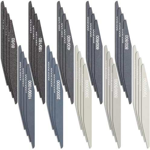 Honoson 40 Pcs Polishing Sticks Sanding Sticks for Plastic Models Metal Wood Buffing Sanding Tools Sandpaper Polishing Accessories Mini Finger Sander(Double Angle Shape)