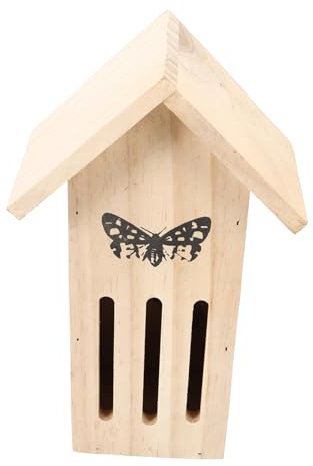 CIMAXIC Hölzernes Schmetterlingshaus Schmetterlingsfutterhaus Hängender Schmetterlingsunterstand Für Garten Außendekor Schmetterlingslebensraum