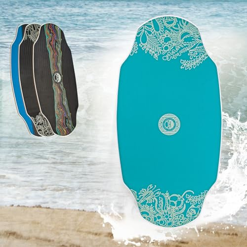 JUCKER HAWAII Skimboard HPL AKA Blue Pro - Skimboard Professionnel avec revêtement HPL Double Face et Couche antidérapante EVA - Ultra Rapide, Durable et Charge maximale de 115 kg