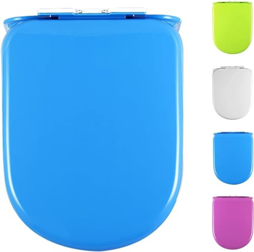 Sedile WC colorato con chiusura ammortizzata e chiusura rapida, forma ovale, con tecnologia Slow Close, accessorio da bagno in polipropilene