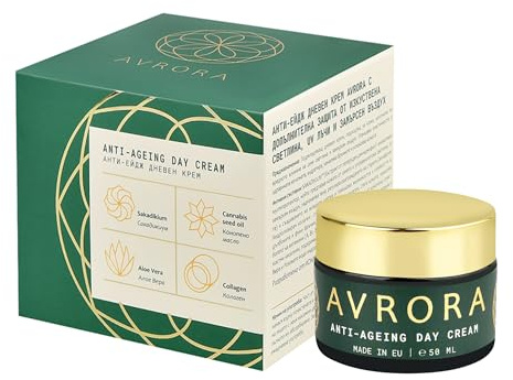 AVRORA Ansiktskräm anti-aging – fuktkräm för modern hud med skydd mot blått skärmljus, UV och miljö – med naturliga aktiva ämnen, 50 ml