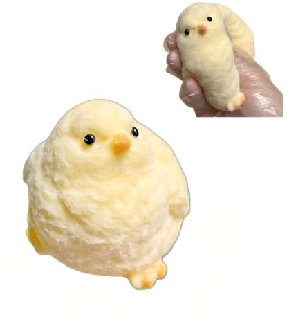 1 Pcs Handmade Chick Taba Squishies Toys, Cute Soft Fidget Toys Stress Relief Squeeze Toys, Chick Toy Party Bags Fillers for Boys Girls Birthday Party Easter Gifts (Chicken)