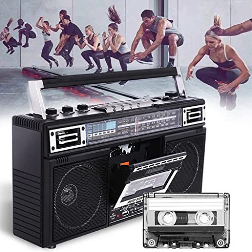 Radio e registratore retrò, lettore di cassette Boombox, con AM/FM/SW1/SW2, altoparlante incorporato, supporto ingresso SD/USB, stile classico anni '80, stile retrò