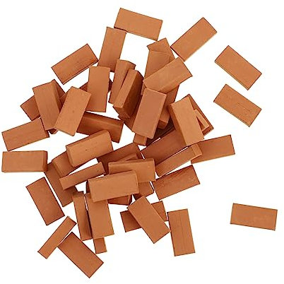 UPKOCH Miniatur Ziegel Modell Ziegelsteine 1:16 Maßstab 100 Stück Selbstgemacht Bausteine Für Kinder Feengarten Schulprojekt Sandtisch Dekoration
