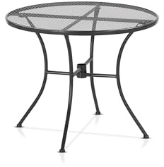 KHG Gartentisch anthrazit, wetterfestes Eisen-Gestell, praktisch im Alltag | für 2 Personen, runder Balkontisch, Outdoor 71x90x90 cm, 50 kg belastbar, vielseitig einsetzbar, zuverlässig nutzbar