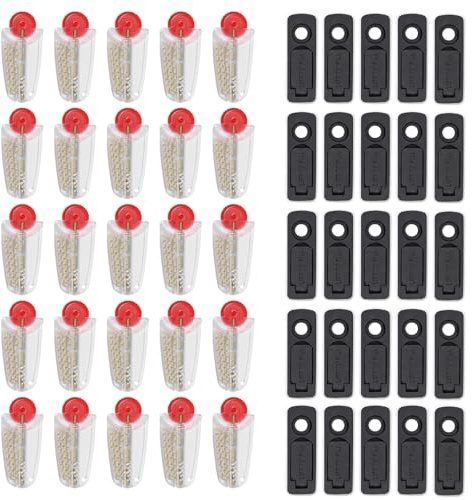 AMSNINK Feuersteine Für Zippo, 25 Stück Feuerstein und 25 Spritsparpads, Kompatibel mit Benzin Feuerzeugen, Langlebiges Zubehör Für Outdoor Und Täglichen Gebrauch