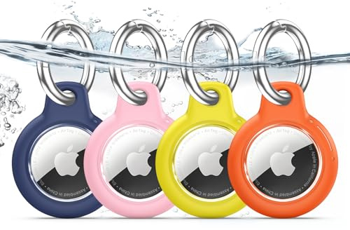 TNSNK Waterproof for Apple Airtag Holder Case with Lock, for Airtag Pendant Key Ring Case with Keychain for Luggage/Bicycles/Pets