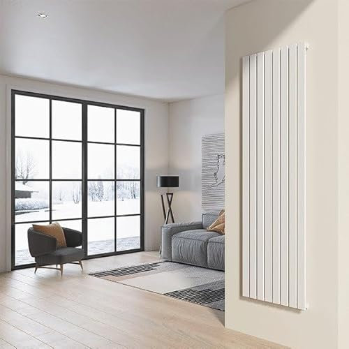 Radiatore da design a piastre 200x60 cm termoarredo verticale a tubi piatti LUCCA Bianco
