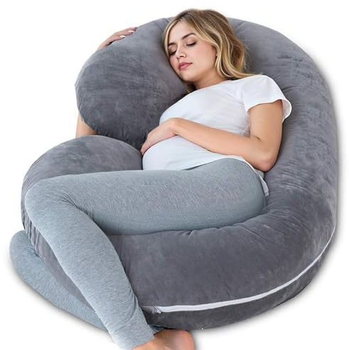 piorlado Schwangerschaftskissen, C-Form Körperkissen, Maternity Kissen für Seitenschläfer, Schwangerschaftskissen für Schwangere, Ideal zur Linderung von Rücken-, Bauch- und Hüftschmerzen (C Form)