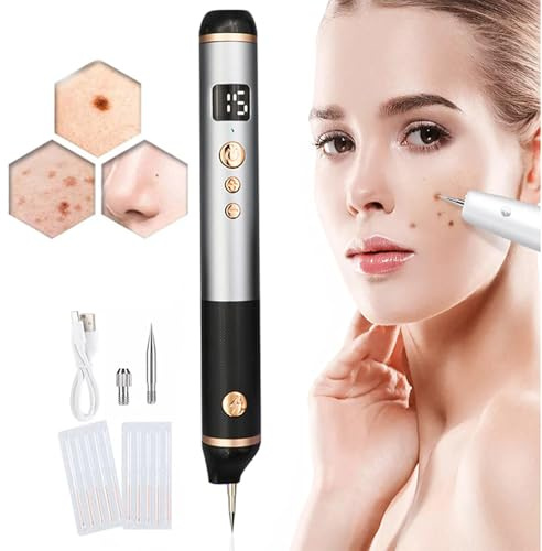 Stylo Laser Plasma à 15 Niveaux,Stylo Pour éLiminer Les Taches De Rousseur,Les Grains De Beauté Et Les Verrues,Pour Les LèVres,Les Mains,Les Yeux,Le Cou,Le Visage Et Le Nez,Sûr Et Indolore