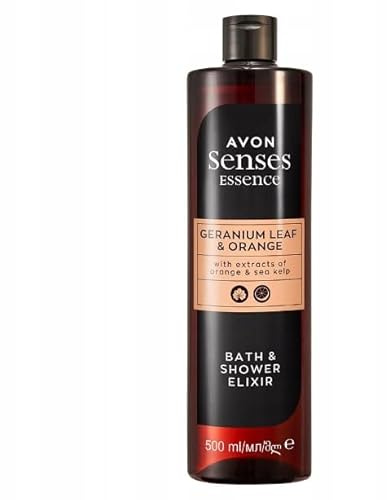 Avon Senses Essence Geranium & Orange Bade- und Duschgel, 500 ml, Rot
