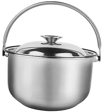 ZUNOXAZ Marmite En Acier Inoxydable 20 Cm Avec Couvercle, Casserole Multifonction Résistante à Haute Température, Poignées Anti-brûlure Pour Usage Domestique, Pour Soupe Et Ragoût