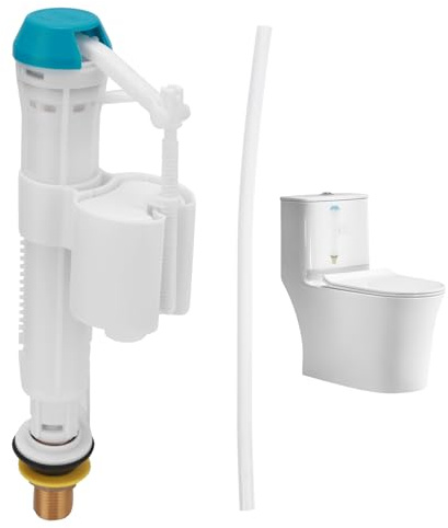 Tryora Válvula de llenado de entrada inferior de cisterna de inodoro, válvula de flotador de llenado de entrada de inodoro de 1/2 pulgada, boquilla de rosca de latón de altura ajustable, sistema de