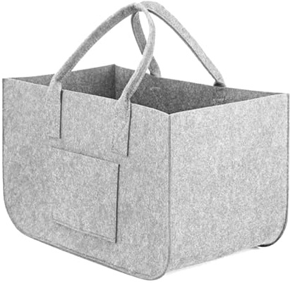 YXINAER Large Felt Storage Bag Felt Bag Fireplace Wooden Storage Basket Fire Wood Pocket Firewood Newspaper Stalls