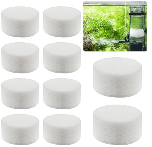 12 Stück Filterschwamm, Aquarium Filter Schwamm 6,8 x 6,8 x 2,5 cm, 25 PPI Filterpatronen Filterschwamm, Filtermedien-Schaumstoffschwämme, Innenfilter für Biopower 160/200/240 & Aquaball 45/2206
