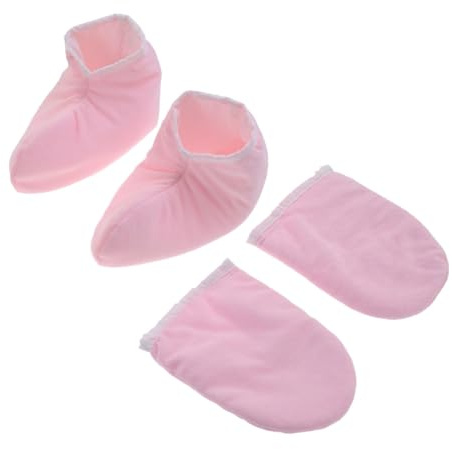 Cabilock 2 Paare Paraffin Wachs Handschuhe Isolier Mitt aus Frottee mit Polyesterfutter Isolierende Hand Fußpflege für Medizinisches Paraffinbad Wiederverwendbar mit Druckknopfverschluss