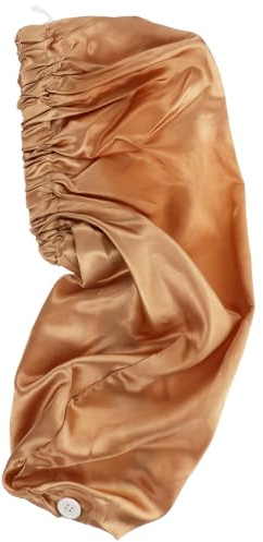 Toyvian Satin Schlafhaube mit Elastischem und Knopf Große Haarkappe für Lange Zöpfe und Lockiges Haar Sanfter Schutz bei Nacht Schonend für Haut und Haare Vielseitig für Haartypen