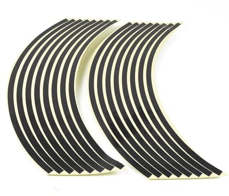 Motorrad-Felgenaufkleber, Reflektierendes Felgenband Für YBR 125 YZF R1 R3 R6 R125 R25 TTR RSZ CBR600 YZF600(SCHWARZ)