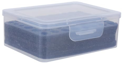 FELTECHELECTR Boîte de Rangement pour Piles AA et AAA avec Mousse Noire Étui Transparent en Plastique PP Robuste Organiseur Portable Multi-Compartiments pour Maison et Voyage Protection