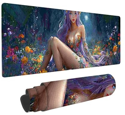 Tapis de Souris de Jeu, 800 x 300 mm XXL Tapis Souris Gaming Grand, Antidérapant Étanche, iExtended Long Clavier Mouse Pad XXL, Accessoire Bureau, pour Gamer, Ordinateur, PC (Forêt beauté) i-691