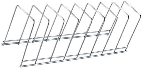 EXAOMBLE Escurridor de Platos de Hierro Plata, Organizador de Sartenes y Soporte para Tablas, Ahorro de Espacio, para Secado y Almacenamiento en Cocina, 8 Piezas