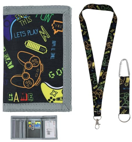 Nexaflow Cartera Genial Adolescente – para Niños y Niñas con Cremallera y Ranura Tarjetas – Billetera Nailon Resistente – Monedero Múltiples Bolsillos para Tarjetas y Ahorro