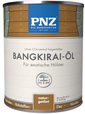 PNZ Bangkirai Öl - für Außen | Nachhaltig hergestellt mit regionalen Rohstoffen | Made in Germany | passend für Holzdeck, Holz-Terrasse, GartenMöbel, Gartenhaus, Zaun, Gebinde:10L, Farbe:bangkirai naturgetönt