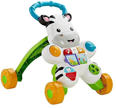 Fisher-Price Mon Trotteur Zèbre| Jouet Evolutif et Interactif Coloré, Lumineux et Musical Pour Apprendre à Marcher à Bébé | Trotteur Bébé Garçon ou Fille à Partir de 6 Mois, Version: Italien, DLD91