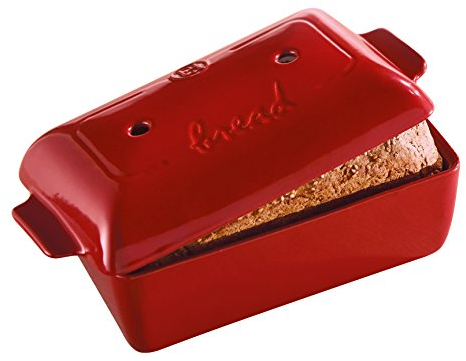 Emile Henry Brotlaib Bäcker, Keramik, Rot, 24x15x12.5 cm