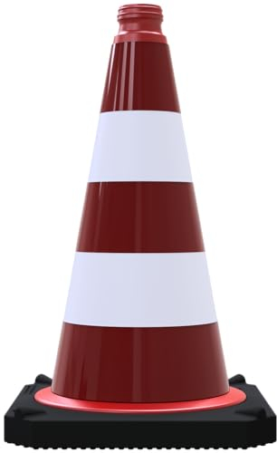 BAUZAUNWELT Leitkegel BAST geprüft nach TL Gewichtsklasse 3 nach StVO vollreflektierend, Folie Typ 1 zweiteilig Fußplatte aus Recycling-Material - extrem rutschfest - Höhe: 500 mm - rot weiß 10 Stück