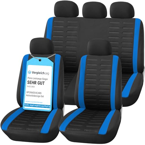upgrade4cars Housse de Siege Voiture Universelle Noir Bleu Accessoires | Pour sièges avant & arrière | convient à la plupart des voitures | Lavable & confortable | Qualité éprouvée
