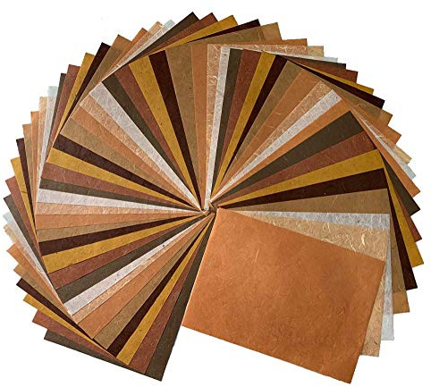 50 Blatt gemischtes braunes A4 dünnes natürliches Maulbeerpapier Blatt handgemachtes Kunst-Seidenpapier Washi-Papier Design Handwerk Kunst Origami Lieferanten Kartenherstellung DIY Handwerk Größe A4