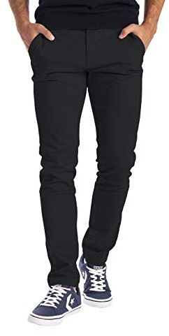 BlauerHafen Pantalon chino pour homme - Tissu stretch - Coupe ajustée - Décontracté