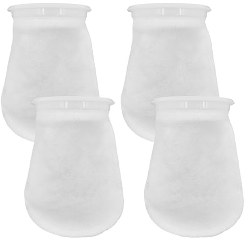 AYWFEY 4 Pcs 4 Inch Ring by 7 Inch Long Filter Socks 200 Micron, Marine Aquarium Fiter Socks, Pool Filter Bags for Freshwater Saltwater Aquariums Fish Tank, Sump Filter Socks, Use in Ponds Overflows