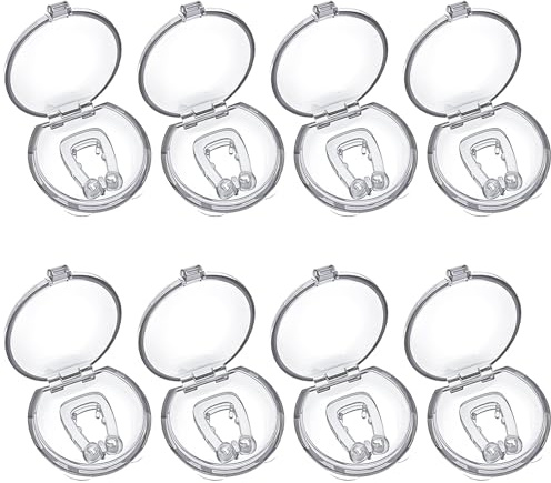 Paquete de 8 dispositivos antironquidos Tapón para ronquidos Clip para la nariz para ronquidos Clip para la nariz anti ronquidos Clip para la nariz anti ronquidos Ayuda para ronquidos (Transparente)