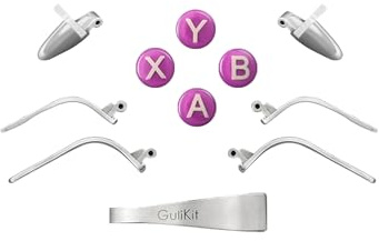 AKNES GuliKit KK3 Controller Accessory Pack per KK3 Max e KK3 Pro, 11 in 1 con 6 Paddle Posteriori in Metallo, 4 Tappi per Pulsanti Xbox Layout ABXY, 1 Pinzetta per Tasti(Magenta)