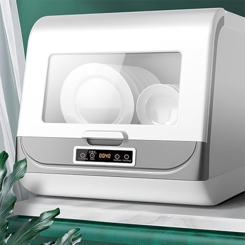 guoyjmm Mini Lave-Vaisselle de Table, 800W,Pose Libre, sans Installation, Lavage 360°, 3 programmes de rinçage et Fonction de séchage à l'air Commande Tactile,pour Appartements Dortoirs Campin