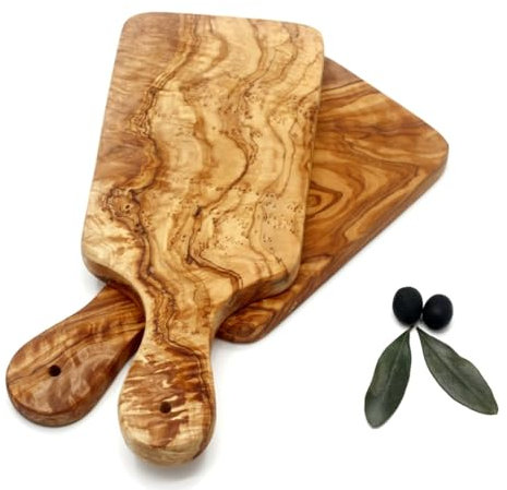 DAGDEG Tabla de cortar ovalada hecha a mano, versátil como tabla de servir, tabla de pan, tabla de pasta, tabla de queso y más (Persil 29 cm)