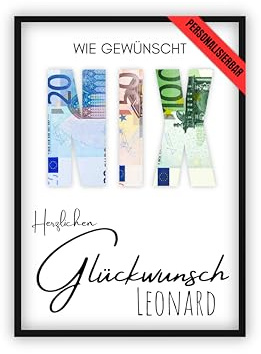 dockyardos® Geldgeschenk zum Geburtstag | wie gewünscht NIX | Herzlichen Glückwunsch | Geld kreativ verschenken | Geschenkidee