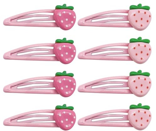 8 Pezzi Di Forcine Di Fragole, Forcine Di Frutta Creativa, Forcine Di Colpi Divertenti, Accessori Per Capelli Rosa, Fornelli Graziosi Non Slittanti, Clip Per Decorazioni In Stile Per Capelli.