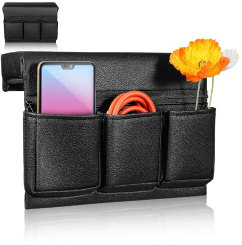 Hemobllo Car Window Armrest Storage Box – Leather Door Armrest Pad with Pocket, 8.5In Wide, Keeps Phone & Keys Organized, Easy Install & Clean, for Sedans, SUVs, Trucks