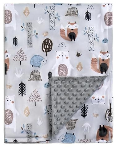 JORNH Babydecke für Neugeborene, neue Geschenke für Jungen und Mädchen, Kleinkinder, superweiche Babybettdecke mit gepunkteter Fleece-Rückseite, Unisex Neugeborene Essentials (Fuchs, 75 x 100 cm)